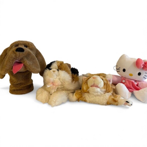 Hand Puppets Lot Of 22 Animals Vintage & Modern Clifford Cat Dog - Picture 3 of 7